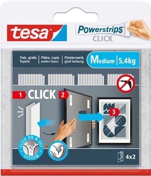 [TIM-7772100] Tesa Powerstrips Click medium draagkracht 1kg (2x4)