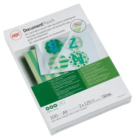 [ACCO-3200749] Lamineerhoes GBC A5 2x125µ glanzend (100) 