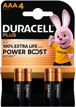 [TIM-4176645] Batterij Duracell Plus 100% AAA (4)