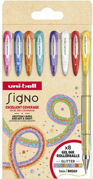 [TIM-UM1208] Gelroller Uni-ball Signo Glitter brede punt 1mm assorti (8)