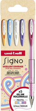 [TIM-UM120A5] Gelroller Uni-ball Signo Pastel medium punt 0,7mm assorti (5)
