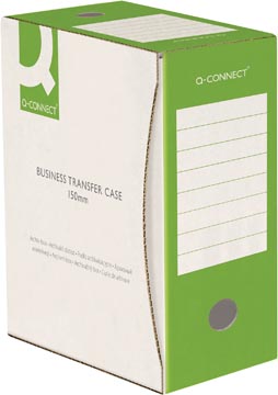 [TIM-KF15849] Archiefdoos Q-Connect karton A4 339x298mm rug 150mm wit-groen