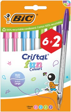 [TIM-52175] Balpen Bic Cristal Fun assorti etui 6+2 gratis (8)