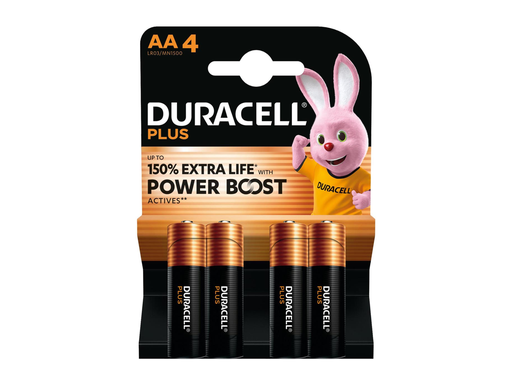 [TIM-4176027] Batterij Duracell Plus 100% AA (4)