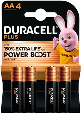 [TIM-4176027] Batterij Duracell Plus 100% AA (4)