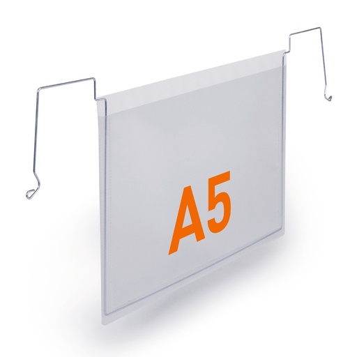 [DUR-118419] Documenthoes Durable PP A5 liggend 210x148mm met ophangbeugel transparant (50)