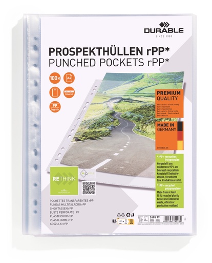 [DUR-268519] Showtas Durable Premium rPP A4 transparant (100)