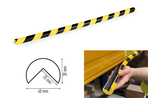 [DUR-1110130] Hoekbeschermingsprofiel Durable C25R magnetisch geel/zwart