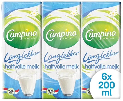 [TIM-105170] Halfvolle melk Campina 0,2L (6)