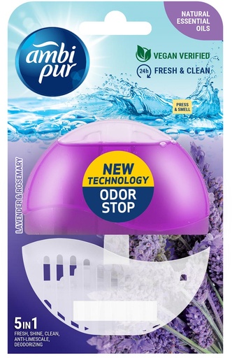 [TIM-806478] Toiletblokje Ambi Pur 5 in 1 lavendel en rozemarijn