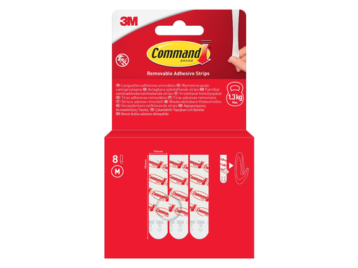 [TIM-170218] Kleefstrips Command medium wit (8)