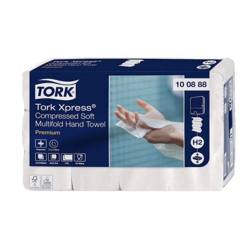 [OND-100888] Handdoeken Tork Xpress Compressed Soft Multifold Premium H2 2-laags 170vel (12)