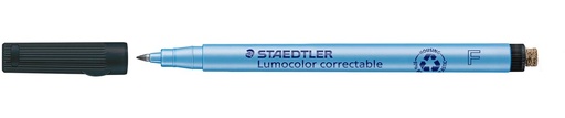 [TIM-305F9] Fineliner uitwisbaar Staedtler Lumocolor F fijne ronde punt 0,6mm zwart