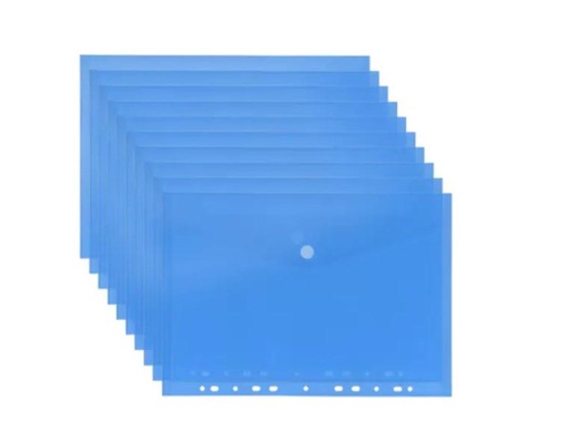 [TIM-35326] Documentmap PP A4 met velcro sluiting geperforeerd blauw (10)