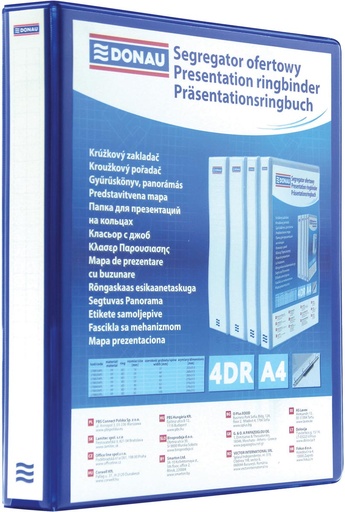 [TIM-2788301] Panorama ringmap Donau PP A4 4 D-ringen 30mm rug 63mm blauw
