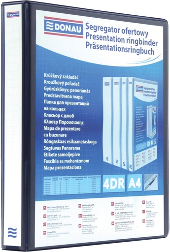 [TIM-2788300] Panorama ringmap Donau PP A4 4 D-ringen 30mm rug 63mm zwart