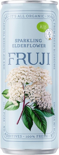 [TIM-53569] Frisdrank Fruji limonade sparkling elderflower Bio blik 25cl (12)