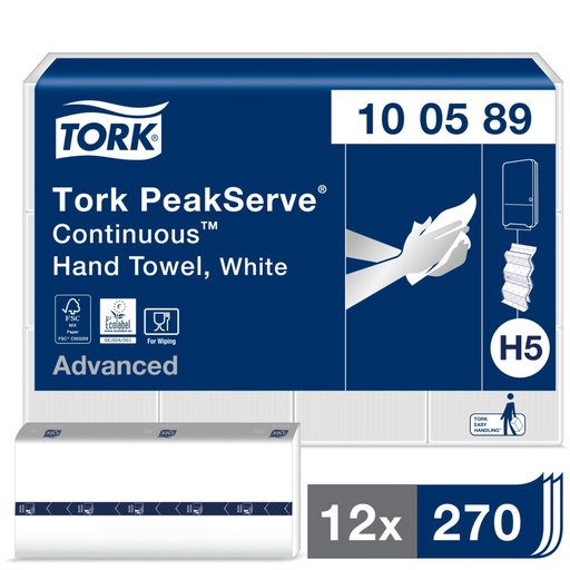 [OND-100589] Handdoeken Tork PeakServe continue H5 1-laags 270vel (12) - FSC mix credit