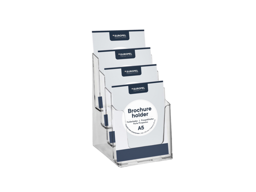 [QUA-350100] Folderhouder tafel Europel A5 staand 4-vaks transparant
