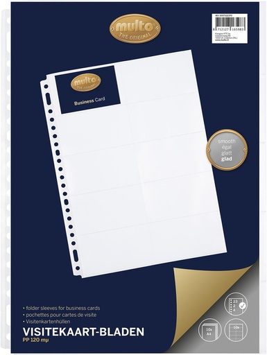[TIM-3732237] Showtas Multo A4 PP 120µ voor visitekaarten geperforeerd 10 vakken (10)