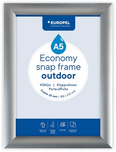 [TIM-355132]  Clicklijst Economy Europel waterdicht lijst 25 mm ft A5 zilver