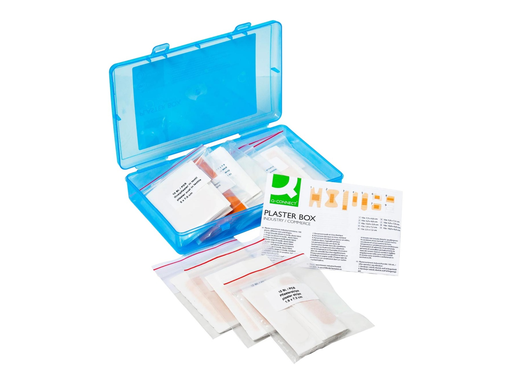 [TIM-KF14628] Pleisters Q-CONNECT  assortiment van 100 stuks in hersluitbare plastic box