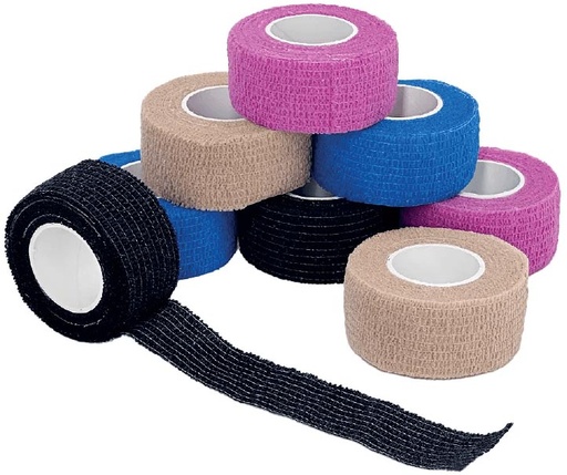 [TIM-KF19153] Vingerverband Q-CONNECT  2,5 cm x 4,5 m doos van 8 rollen in verschillende kleuren