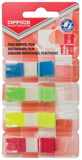 [TIM-2322499] Index OFFICE products ft 12 x 43 mm geassorteerde kleuren blister van 4 x 35 tabs