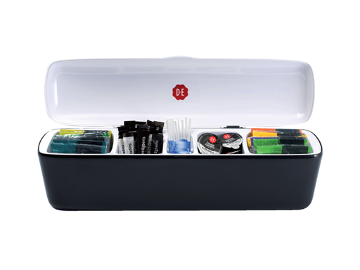 [QUA-4055023] Tafeldispenser Douwe Egberts 5 vakken met inhoud zwart