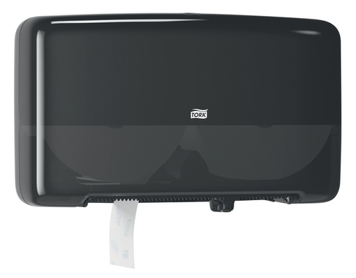 [QUA-555508] Toiletpapierdispenser Tork T2 Elevation jumbo klein duo zwart 