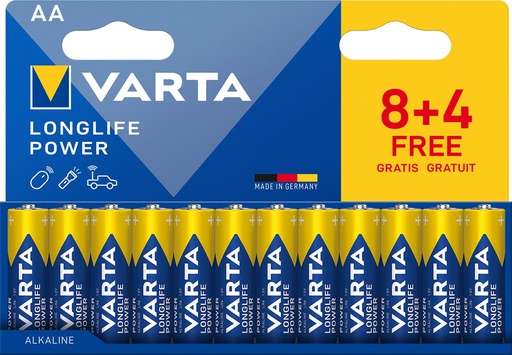 [TIM-6067367] Batterij Varta Longlife Power AA (8+4)