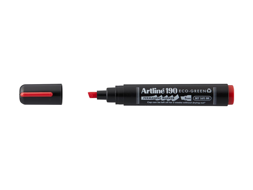 [TIM-660222] Permanent marker Artline Drysafe 190 Eco-Green 2-5 mm schuine punt rood
