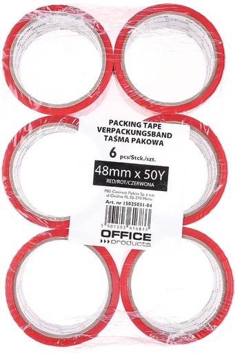 [TIM-P503104] Verpakkingstape OFFICE products ft 48 mm x 46 m rood