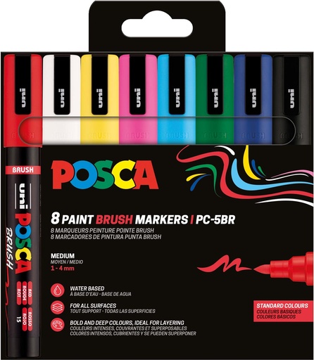 [TIM-PC5BR8] Paintmarker Uni Posca  PC-5BR 1 - 4 mm penseel punt  (8)