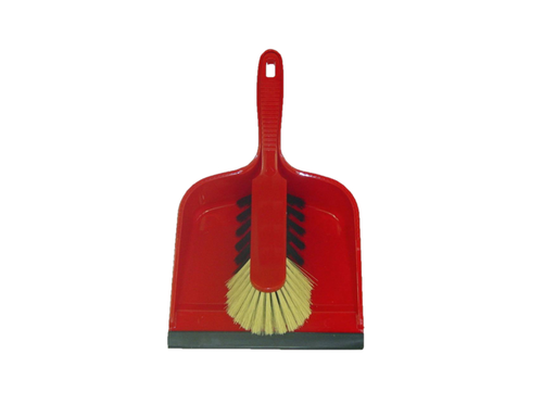 [QUA-104091R] Stoffer en blik Cleaninq kunststof met rubberen lip