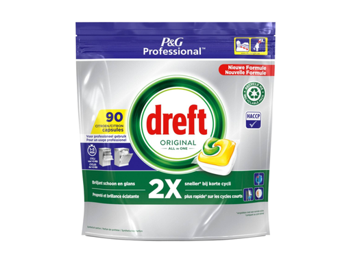 [QUA-8006540881347] Vaatwastabletten Dreft All-in-1 professional lemon (90)