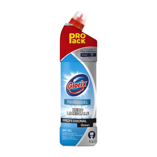 [QUA-101108251] Sanitairreiniger Glorix Pro Formula Toilet Gel Ocean zonder bleek 1000ml