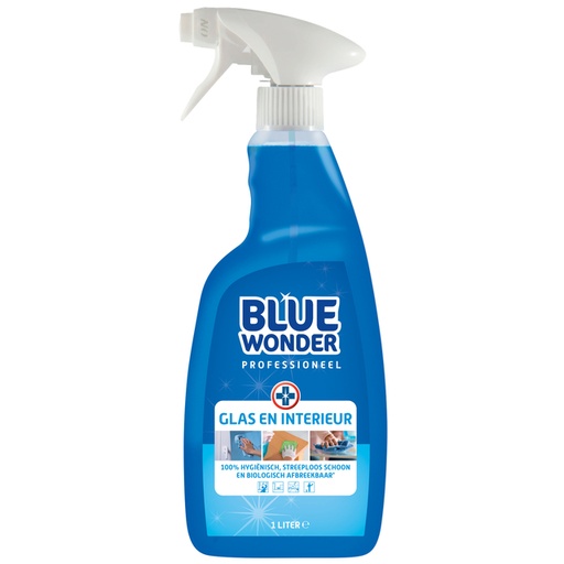 [QUA-861] Glasreiniger Blue Wonder Prof glas en interieur spray 1liter
