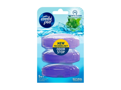 [QUA-8435495816546] Toiletblok navulling Ambi Pur Fresh Water & Mint 3x55ml