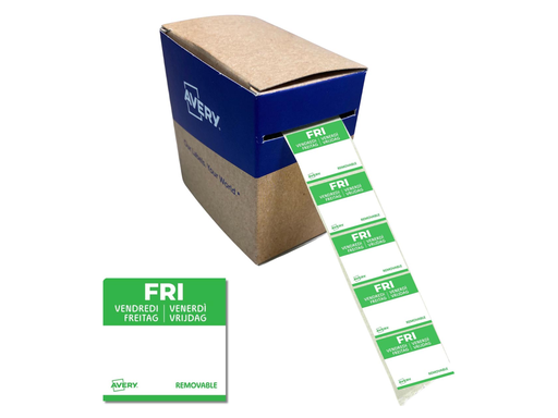 [TIM-DLSFRI] Etiketten voedselcodering Avery HACCP vrijdag  25 x 25 mm(1000)