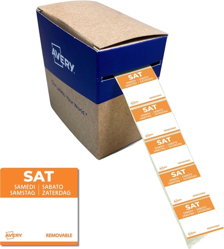 [TIM-DLSSAT] Etiketten voedselcodering Avery HACCP zaterdag   25 x 25 mm(1000)