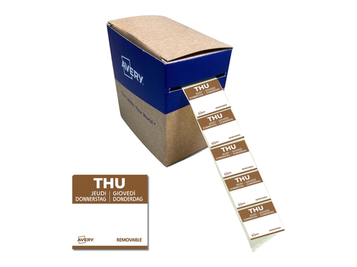 [TIM-DLSTHU] Etiketten voedselcodering Avery HACCP donderdag  25 x 25 mm(1000)