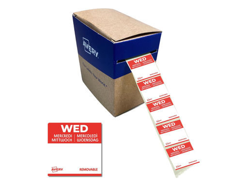 [TIM-DLSWED] Etiketten voedselcodering Avery HACCP woensdag  25 x 25 mm(1000)