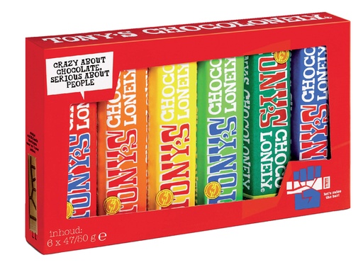 [QUA-NLRMK288] Chocolade Tony's Chocolonely Proeverijtje  47/50gr (6)