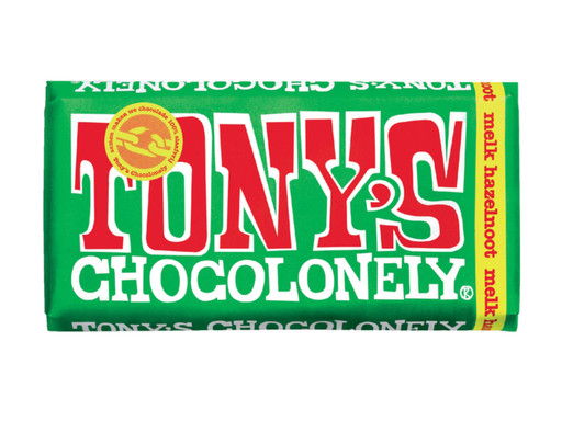 [QUA-NLRMH180] Chocolade Tony's Chocolonely melk hazelnoot reep 180gr