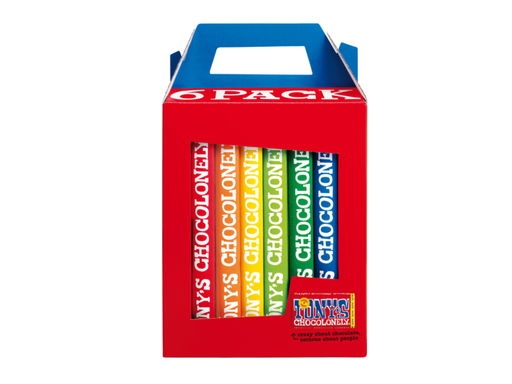 [QUA-NLRGRPC6] Chocolade Tony's Chocolonely Rainbowpack Classic 6 repen à 180gr
