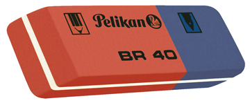 [KAN-BR40] Gum duo Pelikan rood/blauw 