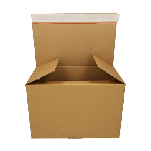[VER-DOOS131] Doos enkele golf met strip en tearstrip 400x260x260mm bruin (50)