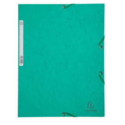 [EXA-55503E] Elastomap Exacompta glanskarton met 3 kleppen A4 400gr groen