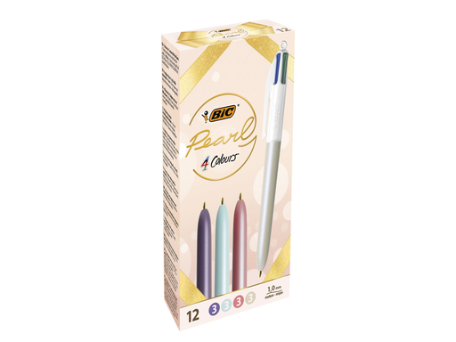 [TIM-522514] 4 kleurenbalpen Bic Pearl assorti (12)